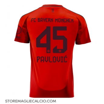 Bayern Munich Aleksandar Pavlovic #45 Maglia Gara Casa Repliche 2024-25